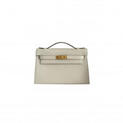 HERMES MASTER KELLY POCHETTE BAG IN CRAIE EPSOM 22 (22*14*7cm) 